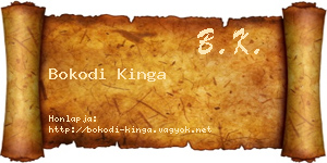 Bokodi Kinga névjegykártya