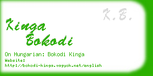 kinga bokodi business card
